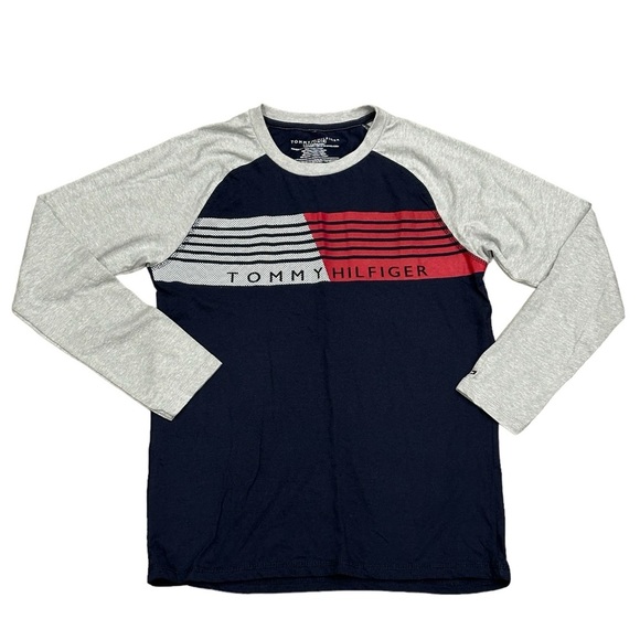 Tommy Hilfiger Brand Boys Kids Youth YL Large 16/18 Long Sleeve T-Shirt Blue New - Picture 3 of 9